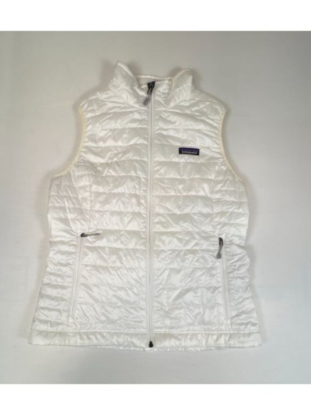 Patagonia 84247 Nano Puff Vest Womens Medium White Full Zip Insulated Outerwear